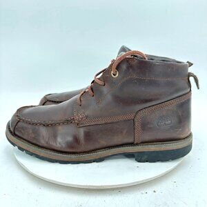 Timberland Grantley Men Size 11 A1859 Brown Leather Moc Toe Chukka Ankle Boot